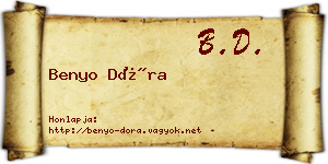 Benyo Dóra névjegykártya